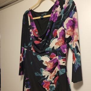 Ralph Lauren stretch dress floral pattern size 12, like new